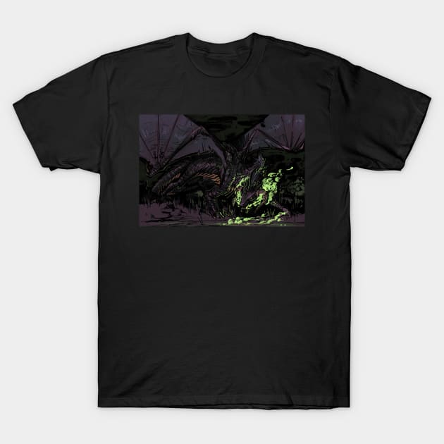 Black Dragon T-Shirt by IceOfWaterflock